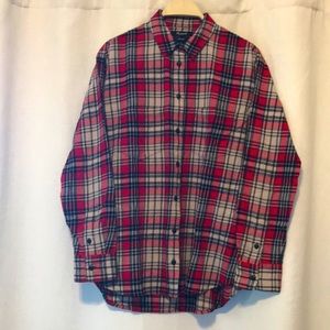 Madewell Oversized Flannel Shirt S Button Up Red Plaid Top